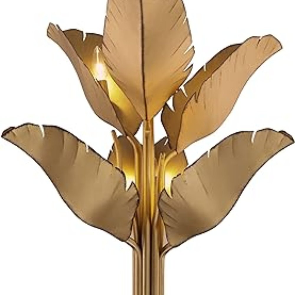 Varaluz Banana Leaf 6 Light Chandelier, Gold
